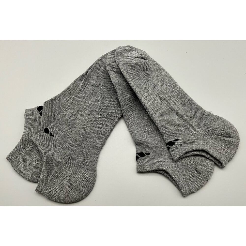 Set of 2 NEW Adidas No Show Socks Gray Men’s  Size 10-13